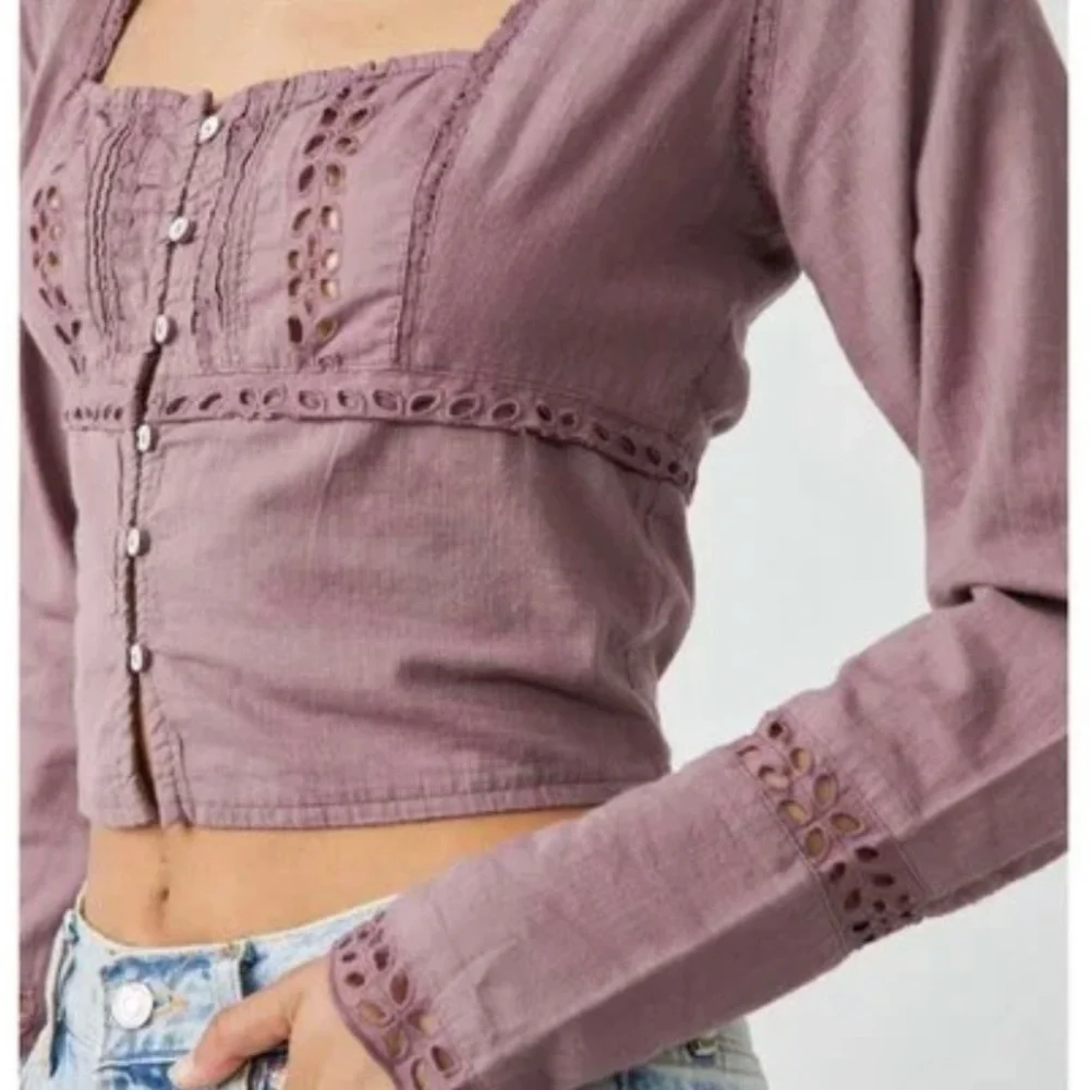 NWOT Free People Roan Roug Joi Woven Square Neck Top